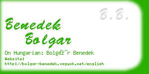 benedek bolgar business card